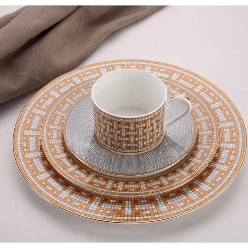 Porcelain Gray Plates Dinner Service Tray Kitchen Restaurant Tableware Europe Home Party Table Decor Dessert Steak Dish