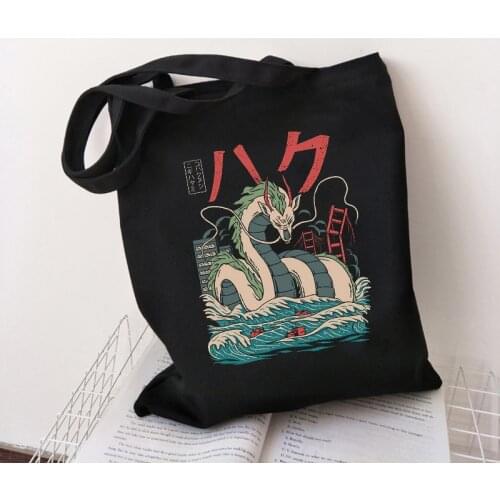 Harajuku Shoulder Bag Women Studio Ghibli Totoro Miyazaki Graphic Ladies Handbags Funny Cartoon Handbag 90s Anime Top Tee Female