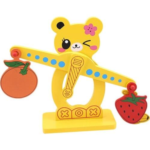 Toys for children Wooden Fruit Digital Scale Balance block Learning Educational Cognition Montessori wooden Kids Toys