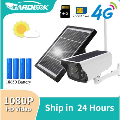 4G Camera CCTV Surveillance Camera IP SIM Card PIR 1080P HD Solar Outdoor Waterproof Battery Charging Security Protection Cloud