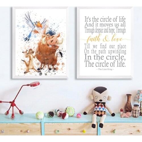 Canvas painting The Lion Family Nordic Posters and Christmas Prints Nursery Wall Decor Kids Cartoon Wall Art Pictures Canvas Pai