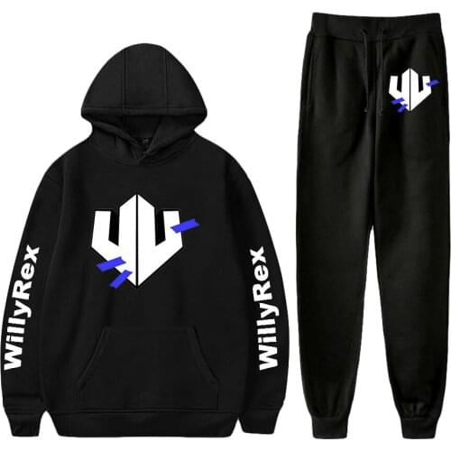 WAWNI Willyrex Hoodie 2 Piece Suit Cosplay Hoodies + Sweatpants Harajuku Clothes Set Social Star Suit Unisex Two-piece Sets 2021