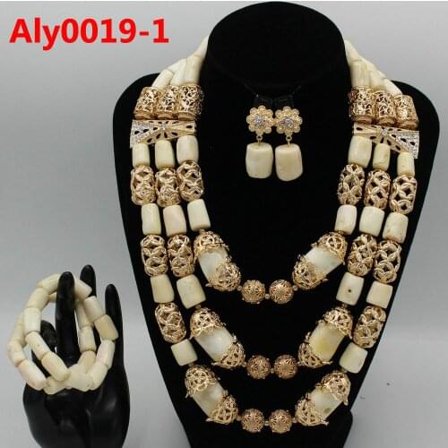 Beautiful Indian Bridal Coral Statement Necklace Set Wedding Nigerian Coral Beads Necklace Set Women Jewelry Set Aly0019-1