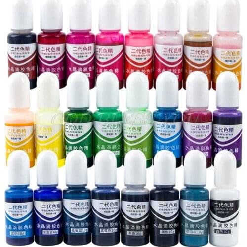 24 Colors Crystal Epoxy Pigment UV Resin Dye DIY Jewelry Colorant Art Crafts Coloring Drying Color Mixing Liquid Decor