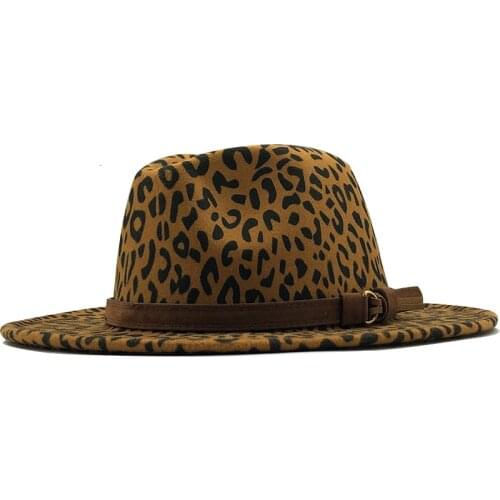 Hot Women Men Wool Fedora Hat With Leather Ribbon Gentleman Elegant Lady Winter Autumn Wide Brim Jazz Church Panama Sombrero Cap