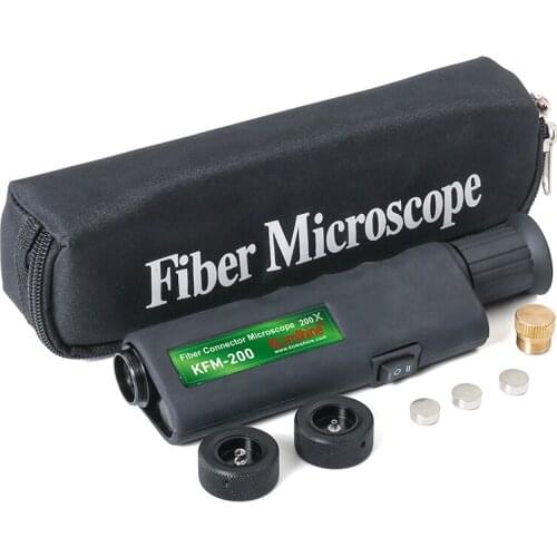 400X Magnification Optical Fiber Inspection Microscope with SC FC LC ST MU E2000 Universal Adapter for Fiber Cleaning inspection