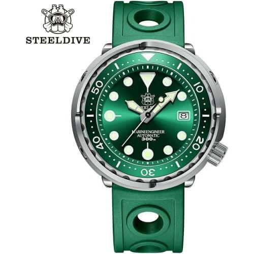 Steeldive Stainless Steel Automatic Watch Men Tuna Dive Watch 300M Water Resistant Ceramics bezel Sapphire glass