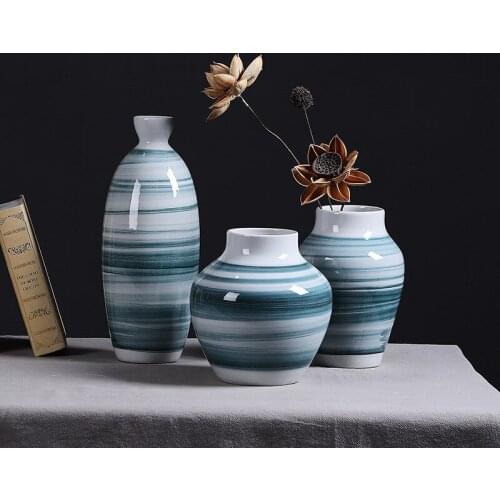 Nordic Living Room Modern Creative Flower Ceramic Vase Table Decoration Handcraft