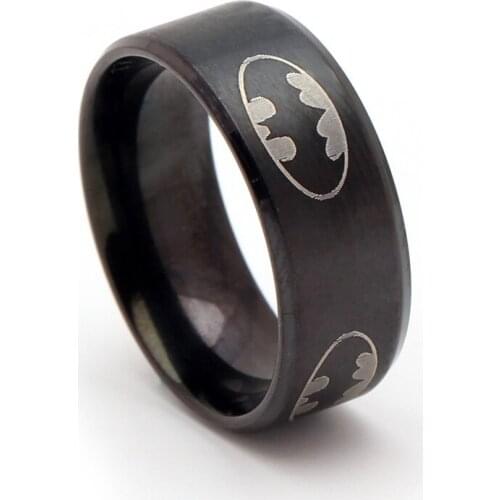 New Vintage Design 8mm Width Stainless Steel Rings For Woman black gold-color wedding bands Jewelry engagement finger Rings