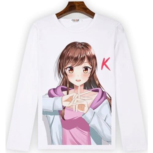 New Anime I Will Borrow Her Cosplay Long Sleeves T Shirt Kanojo Okarishi Mizuhara Chizuru T-Shirt Casual Top Tee Outwear Costume