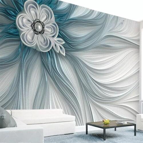 Custom Wallpaper Modern Fashion Embossed Stripes Lines 3D Mural Wall Paper For Living Room TV background Home Decor Wall Cloth