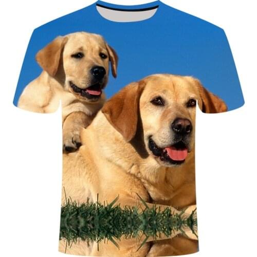 Casual Mens 3D Printing Dog Pattern Round Neck T-shirt Boys. Girls Street Harajuku Tops Plus Size Streetwear