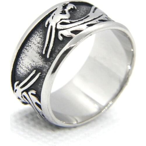 Support Dropship Newest Size 7-13 Flying Dragon Cool Ring 316L Stainless Steel Band Party Fashion Jewelry Ring