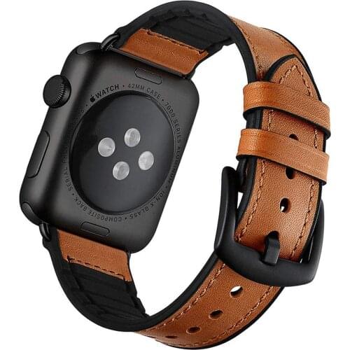 Leather Silicone Band for apple watch 44mm 40mm Bracelet for iwatch series 5 4 3 2 38mm 42mm Accessories strap Wrist Replacement