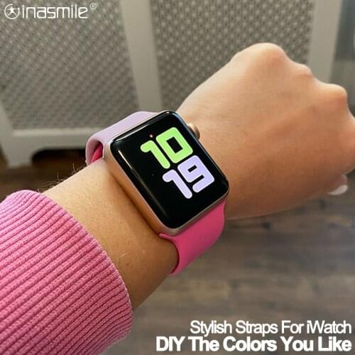 Cool DIY Silicone Strap For Apple Watch band 40mm 44mm 38mm 42mm smartwatch wristband Sport bracelet iWatch serie 3 se 4 5 6