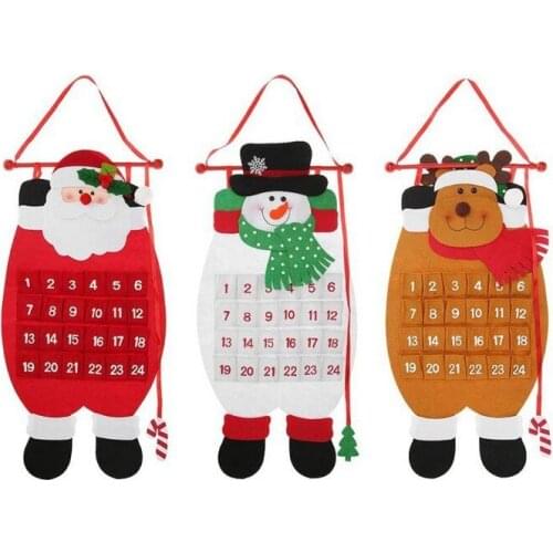 Christmas Calendar Santa Claus Snowman Elk Calender Decor Wall Door Hanging Elf Advent Pendant Xmas Ornaments Noel Natal Offer