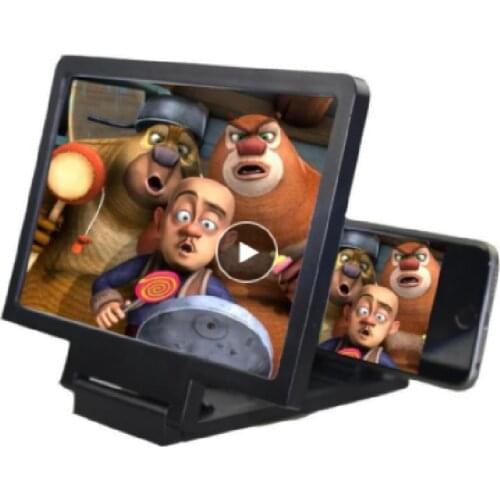 12 Inch Mobile Phone Magnifier 3D Screen Video Folding Curved Enlarged HD Movie Amplifying Projector Stand Bracket With Speaker