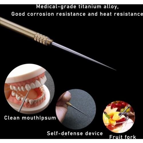 Titanium Edc Toothpicks, Portable, Environmentally Friendly, Multifunctional Fruit Forks Are More Durable Than Dental Floss