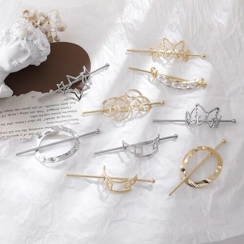 Modern Geometry Simple Metal Hairpin Retro Lazy Style Hair Fork Elegant Ins Net Red Cold Style Hair Sticks Female Hair Accessori