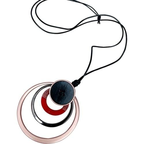 1pcs Large Multi-Circle Pendant Long Necklace Fashion Necklace Jewelry For Women