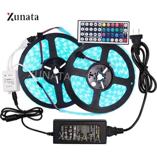12V RGB LED Strip SMD5050 RGBW RGBWW 5m 10m Waterproof Led Strip Flexible LED Tape Remote Control+EU Adapter LED Ribbon Set