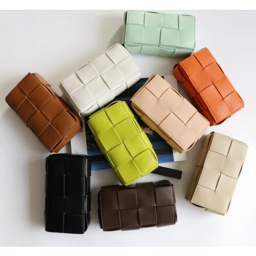 2021 Mini Woven Clutch Bag Envelope Bag Chest Bag Leather Female Bag Waist Bag Chain Pouch Cow Leather Women Bag