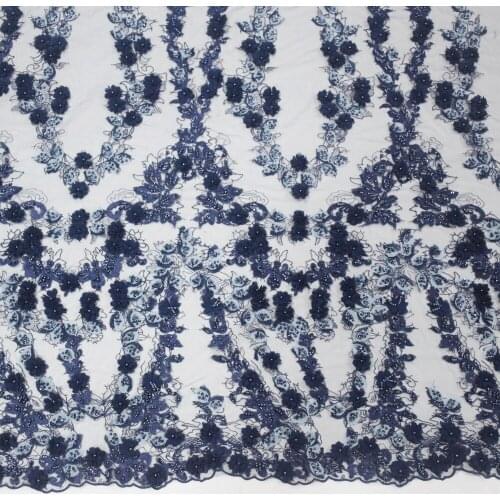 2021 TOP Quality 3D flower Lace with Aequins and Pearls For Wedding Dress HY1088