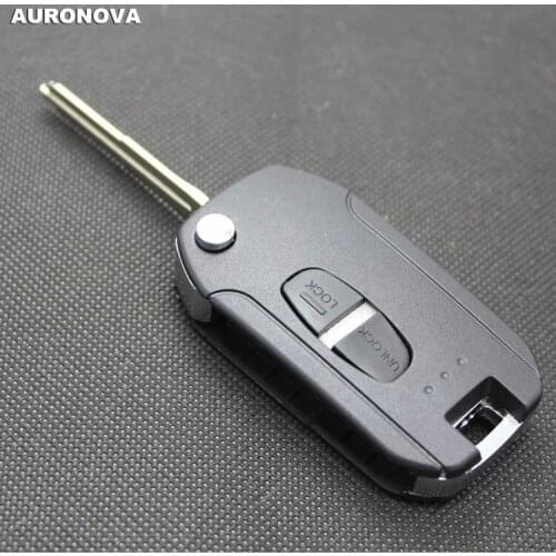 AURONOVA New Upgrade Flip Folding Key Shell for Mitsubishi Pajero 2 Buttons Modified Remote Car Key Case Left Groove Blade