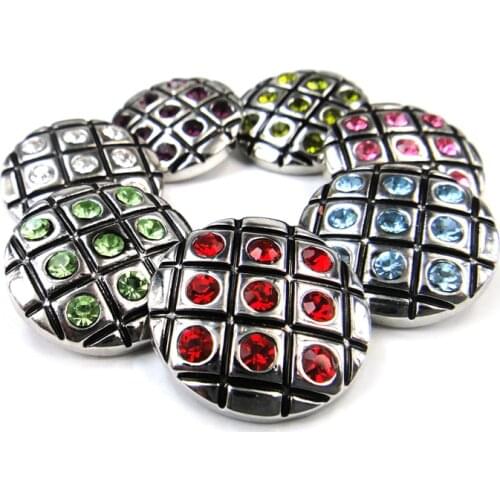 Free shipping new arrival 1.8-2cm shiny square CZ stone Fashion metal charm snap button Bracelet