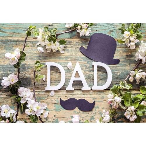 Floral decorated background 2020 Fathers day banner photo backdrops for photographer studio wooden backgrounds fotografia G-338