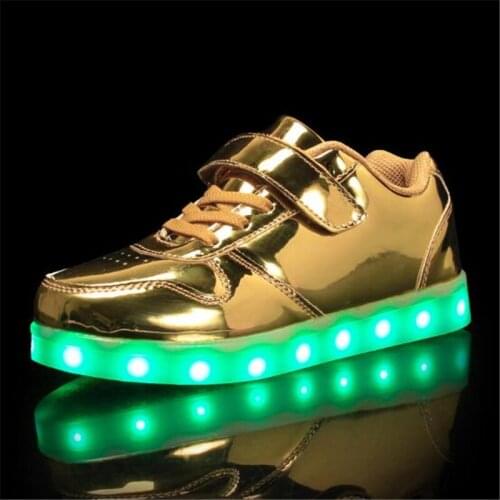 Childrens Luminous Shoe Casual Sports Shoes Led Light Sneakers PU Leather Kids Rechargeable shoes