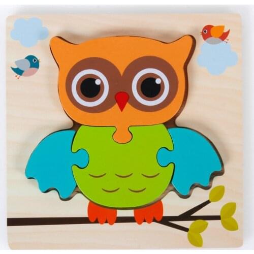 Cute Animal Shape Childrens Jigsaw New 3D Puzzle Intelligence Development Toy Unsex Wooden Early Childhood Educational Toys