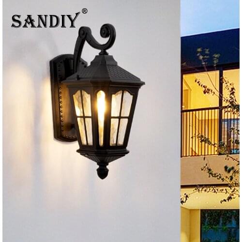 SANDIY European Vintage Outdoor Wall Light IP65 Waterproof Sconce for House Doorway Porch Villa Garden Retro Exterior Wall Lamp