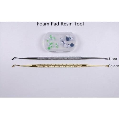 Dental Composite Resin Light Cure Fast Quick Foam Head Tools Pad Handle Stainless Steel Optra Sculpt Set