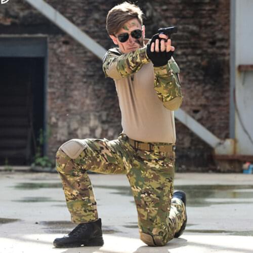 Us Army Camouflage Military Uniform Army Combat Shirt + Cargo Pants with Knee Pads Multicam Airsoft Paintball Militar Clothing