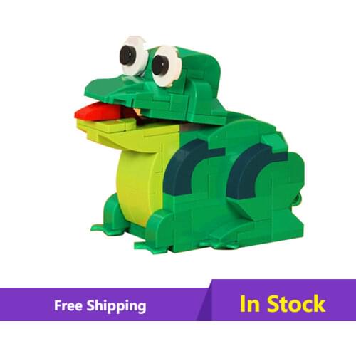 Mechanical Green frog Building Blocks Kit Pest Killer Toad Bricks Idea Animal Model Idea Assemble Toys For Child Birthday Gift