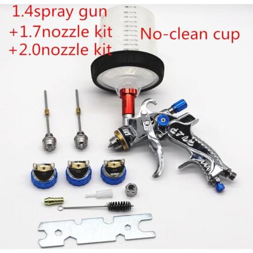 HVLP Spray Paint Gun Set 600ML 1.4 1.7 2.0mm Nozzle Gravity Pneumatic Paint Sprayers For Professional Car Repair Tool Kits