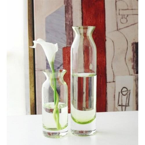 2Pcs European style Transparent glass small vase Creative ornaments hydroponic vases home decor dining table Wedding decoration