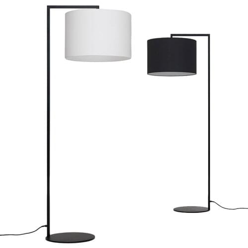 Furniture floor lamp big nordic floor lamp fabric shade black or white floor lamp living room lighting big floor light