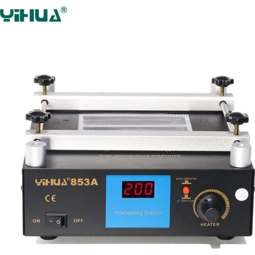 YIHUA 853A BGA rework station High power 600W ESD BGA rework station 110V 220V PCB preheat and desoldering IR preheating station