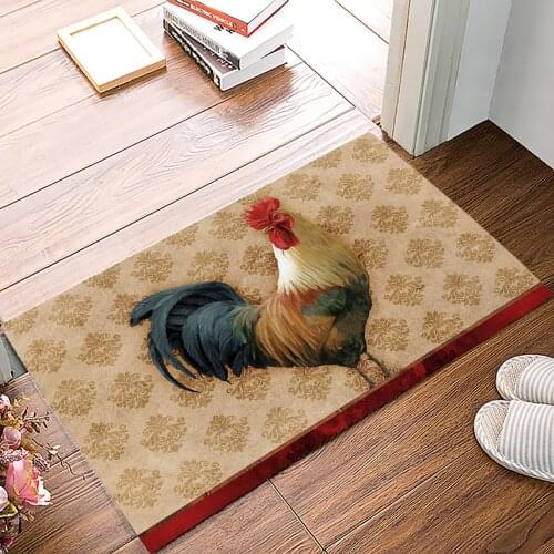 Farm Vintage Rooster Texture Floor Mats for Living Rooms Anti-slip Carpets Kitchen Bathroom Rugs Entrance Doormat