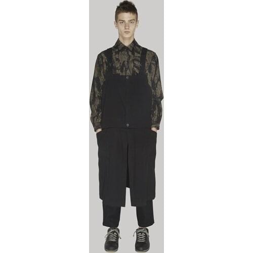 New mens clothing Hair Stylist overalls Designer Oil Painting Skirt and Trousers Connection pants plus size costumes