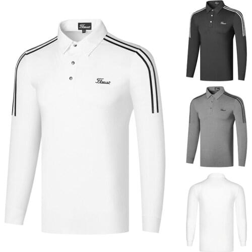 New golf clothing mens autumn and winter young and middle-aged mens long sleeved T-shirt outdoor sports casual polo shirt