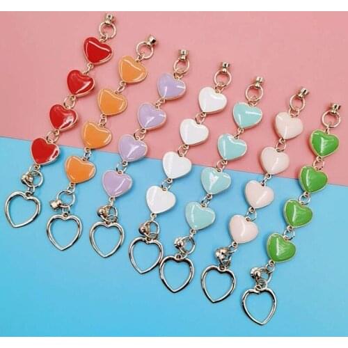 New candy color drip oil love bracelet diy mobile phone shell jewelry accessories girls mobile phone hanging chain
