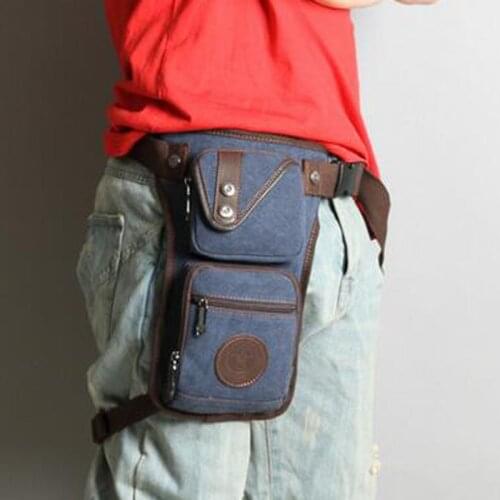 Waist Bag Male Leg Bag Canvas/Nylon Fanny Pack Thigh Military Shoulder Bag Pocket Motorcycle Male Waist Hip Drop Leg Bag