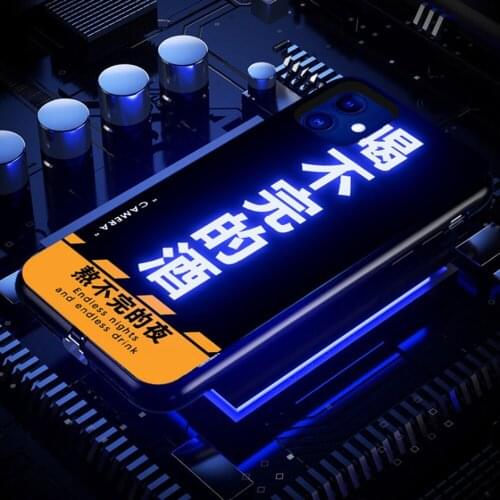 Tempered Glass Luminous Funda For iPhone 11 12 Pro Max 7 8 Plus X XR XS Max SE 2020 12 Case Call Light Cover