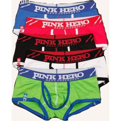 5pcs/lot Underpants Cool Cartoon Printing U Bag Man Flat Foot cueca mens boxer underwear men cotton male panties