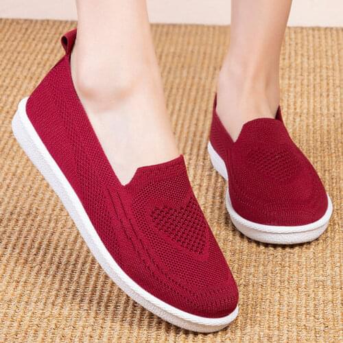 Fashion Women Flats Loafers Knitted Slip On Creepers Platform Shoes Non-slip Comfortable Female Espadrilles Ladies Sneakers