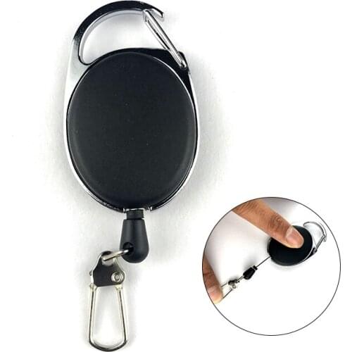 Retractable Keychain Men Women Fashion Creative Metal Easy Buckle Key Ring Card Badge Holder Pull Belt Clip Gift Accessories