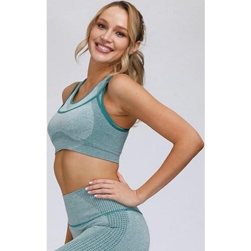 Women Energy Seamless Sport Bra Gym Top Fitness Yoga Bra Double Layer Push Up Gym Fitness Bra Top with Removable Pads Bralette